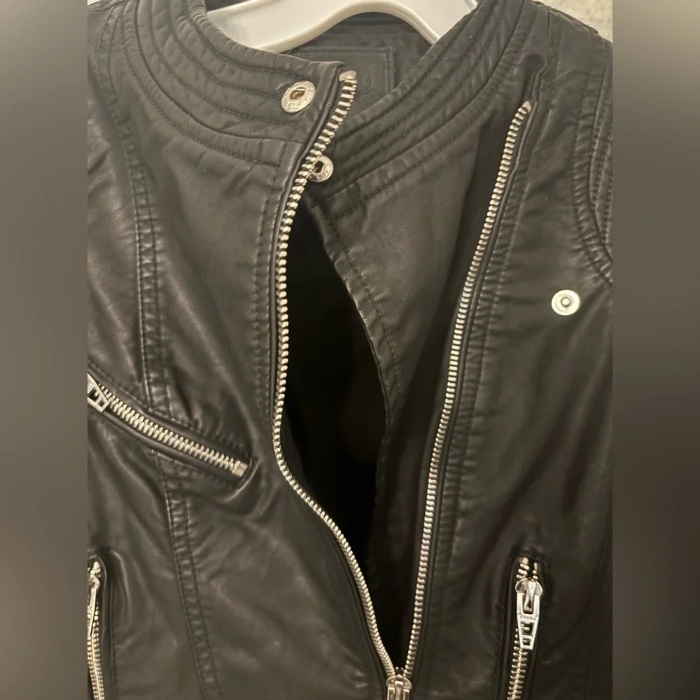 Blank NYC Black Leather girls Jacket - size medium
